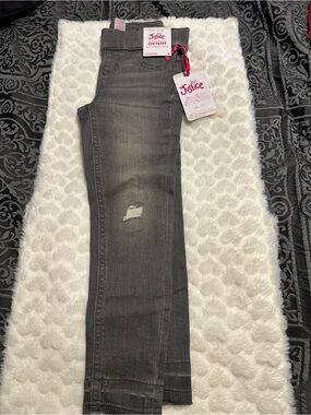 Justice Girls Gray Skinny Jeans with Subtle Distress